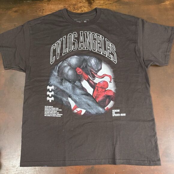 CVLA Other - Marvel CV Los Angeles LA Spider-Man Vs Venom Big Print Graphic XL Brown T-Shirt